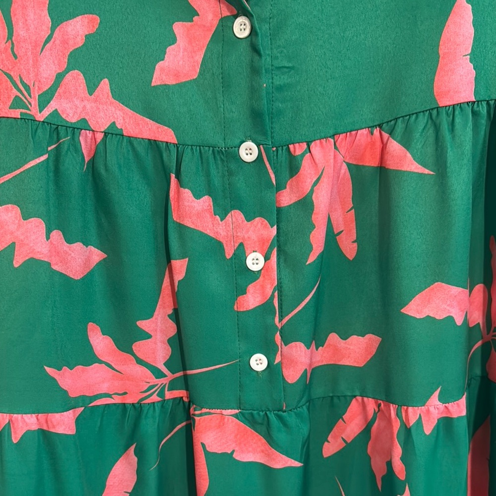 Green and Pink Floral Midi Dress - Picture 2 of 10